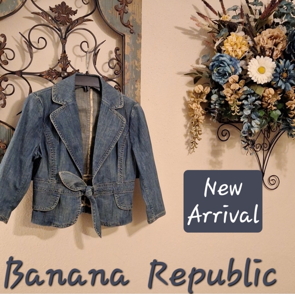 Banana Republic Blue Denim Tie-Waist Jacket